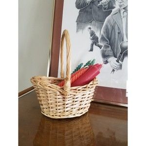 Vintage Woven Handled Gathering Basket Easter Basket Farmhouse Decor